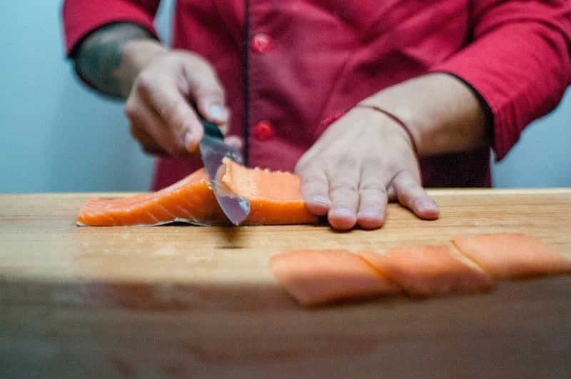 slice of salmon - perfect food for relieving muscle tension